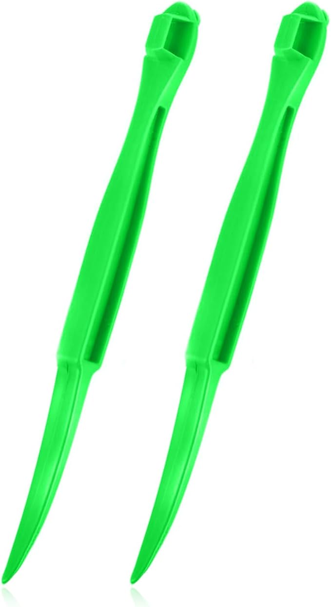 Orange Peeler Citrus Peel Cutter - Plastic Fruit Slicer Lemon Opener Remover - Fruit & Vegetable Tools - Kitchen Accessories Cooking Knife Gadget - Green, 2 Pack
