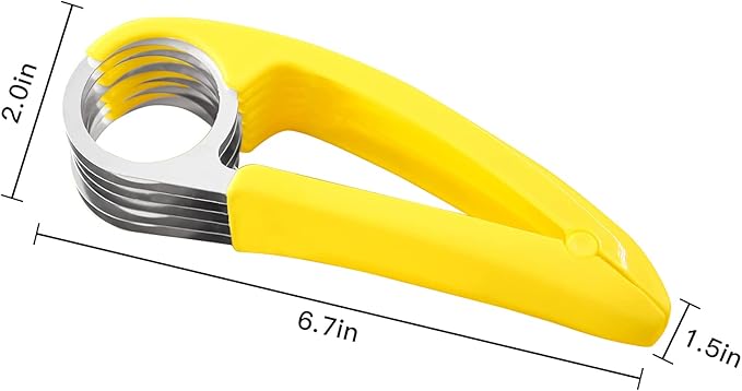 Stainless Steel Banana Slicer Multi-Blade Fruit Cutter Kitchen Tool (6.7 x 2.0 x 1.5 Inch)