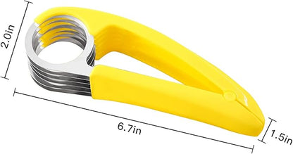 Stainless Steel Banana Slicer Multi-Blade Fruit Cutter Kitchen Tool (6.7 x 2.0 x 1.5 Inch)