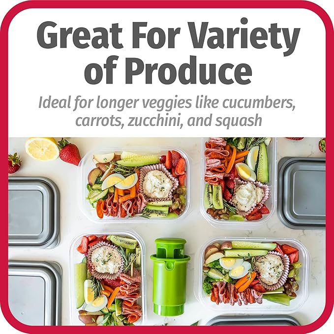 Everyday Fruit and Vegetable Divider - Cuts smaller fruits and vegetables into quarters, perfect for meal prep and sheet pan meals, slices safely and mess-free